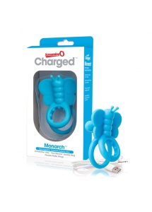 Pierścień wibrujący motylek na penisa - The Screaming O- Charged Monarch Wearable Butterfly Vibe  Niebieski