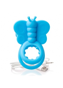 Pierścień wibrujący motylek na penisa - The Screaming O- Charged Monarch Wearable Butterfly Vibe  Niebieski