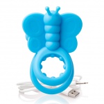 Pierścień wibrujący motylek na penisa - The Screaming O- Charged Monarch Wearable Butterfly Vibe  Niebieski