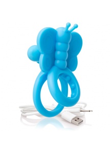 Pierścień wibrujący motylek na penisa - The Screaming O- Charged Monarch Wearable Butterfly Vibe  Niebieski