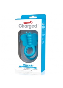 Pierścień wibrujący motylek na penisa - The Screaming O- Charged Monarch Wearable Butterfly Vibe  Niebieski