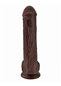 Pipedream King Cock - dildo z jądrami realistyczne JAK PRAWDZIWE brązowe 33cm (13")