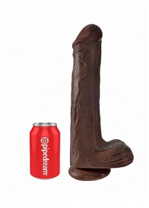 Pipedream King Cock - dildo z jądrami realistyczne JAK PRAWDZIWE brązowe 33cm (13")
