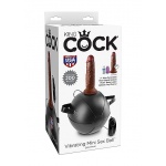 Pipedream King Cock - HOT SEAT mała Poduszka do skakania + Wibrujące Dildo 18cm(7")