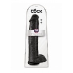 Pipedream King Cock - dildo realistyczne GRUBY OLBRZYM czarne PVC jądra - 38cm (15")