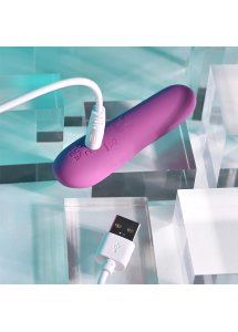 Playboy Pleasure - Klasyczny Silikonowy Wibrator Z Delikatnym Wgłębieniem Fioletowy