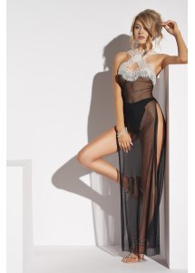 Długa Nocna Koszula Albenga - Lume di Luna Czarna