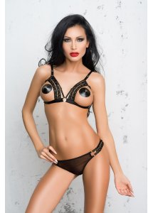 Otwarty Stanik I Plecione Seksowne Majteczki Nina - Me Seduce Czarny