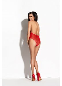Seksowne Prześwitujące Body Z Otwartą Górą Ginette - Me Seduce Czerwony