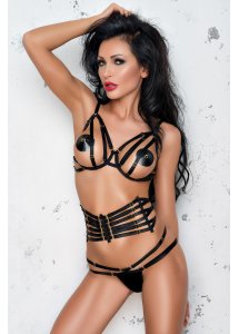 Odważny 3-Częściowy Komplecik Z Pasem Loretta - Me Seduce Czarny