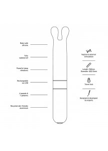 Love Not War - Wibrator Stymulujący Łechtaczkę i Punkt-G Laska Szary