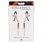 Sportsheets - Bursztynowe Zaciski Na Sutki Z Bursztynowymi Koralikami