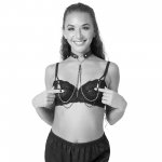 Sportsheets - Obroża Na Szyję Z Zaciskami Na Sutki Amor Collar With Nipple Jewelry