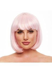 Pleasure Wigs - Różowa Peruka Krótka Świecąca W Ciemności Pruik Cici