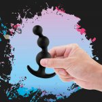 FeelzToys - Silikonowy Plug Analny Potrójny Kotwica Czarny