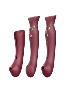 Wibrator grzejący pulsujący do punktu G - Zalo Queen Set G-Spot Pulsewave Vibrator   Czerwony