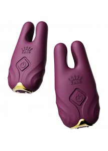 Zalo - Bezprzewodowe Wibrujące Zaciski Na Sutki Fioletowe Nave