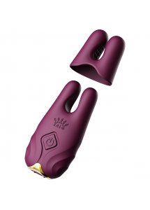 Zalo - Bezprzewodowe Wibrujące Zaciski Na Sutki Fioletowe Nave