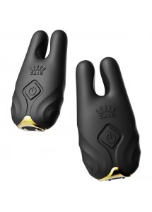 Zalo - Bezprzewodowe Wibrujące Zaciski Na Sutki Czarne Nave