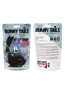 Korek analny metalowy ogonek - FeelzToys Bunny Tails Butt Plug   Czarny