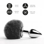 Korek analny metalowy ogonek - FeelzToys Bunny Tails Butt Plug   Czarny