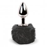 Korek analny metalowy ogonek - FeelzToys Bunny Tails Butt Plug   Czarny