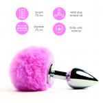 Korek analny metalowy ogonek - FeelzToys Bunny Tails Butt Plug   Różowy