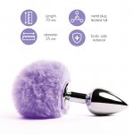 Korek analny metalowy ogonek - FeelzToys Bunny Tails Butt Plug   Fioletowy