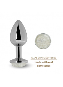 Korek analny stalowy z kamieniem naturalnym - La Gemmes Butt Plug Kwarc Przezroczysty  