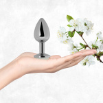 Korek analny stalowy z kamieniem naturalnym - La Gemmes Butt Plug Kwarc Przezroczysty  