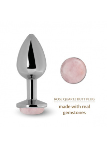 Korek analny stalowy z kamieniem naturalnym - La Gemmes Butt Plug Kwarc Różowy
