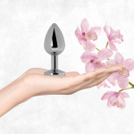 Korek analny stalowy z kamieniem naturalnym - La Gemmes Butt Plug Kwarc Różowy