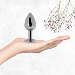 Korek analny stalowy z kamieniem naturalnym - La Gemmes Butt Plug Kwarc Ametyst