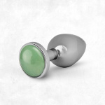 Korek analny stalowy z kamieniem naturalnym - La Gemmes Butt Plug Kwarc Jadeit