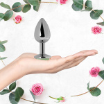 Korek analny stalowy z kamieniem naturalnym - La Gemmes Butt Plug Kwarc Jadeit