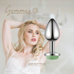 Korek analny stalowy z kamieniem naturalnym - La Gemmes Butt Plug Kwarc Jadeit