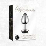 Korek analny stalowy z kamieniem naturalnym - La Gemmes Butt Plug Kwarc Czarny Obsydian