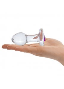 Korek analny szklany z kryształem - Glas Bling Bling Glass Butt Plug  