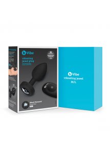 Korek analny wibrujący z klejnotem - B-Vibe Vibrating Jewel Plug M/L Czarny