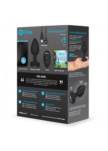 Korek analny wibrujący z klejnotem - B-Vibe Vibrating Jewel Plug M/L Czarny