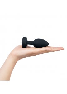 Korek analny wibrujący z klejnotem - B-Vibe Vibrating Jewel Plug M/L Czarny