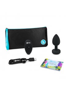 Korek analny wibrujący z klejnotem - B-Vibe Vibrating Jewel Plug M/L Czarny