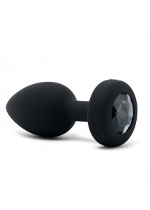 Korek analny wibrujący z klejnotem - B-Vibe Vibrating Jewel Plug M/L Czarny