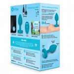 Korek analny wibrujący z klejnotem - B-Vibe Vibrating Jewel Plug S/M Niebieski
