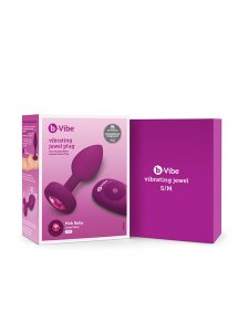 Korek analny wibrujący z klejnotem - B-Vibe Vibrating Jewel Plug S/M Różowy