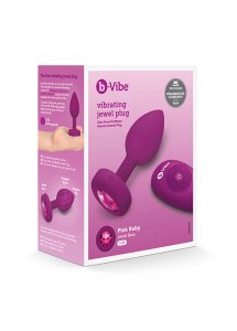 Korek analny wibrujący z klejnotem - B-Vibe Vibrating Jewel Plug S/M Różowy