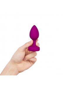 Korek analny wibrujący z klejnotem - B-Vibe Vibrating Jewel Plug S/M Różowy
