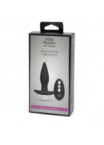 Korek analny zdalnie sterowany - Fifty Shades of Grey Relentless Vibrations Remote Control Butt Plug  
