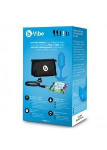 Korek wibrujący obciążony - B-Vibe Vibrating Snug Plug 3 L Niebieski