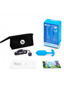 Korek wibrujący obciążony - B-Vibe Vibrating Snug Plug 3 L Niebieski